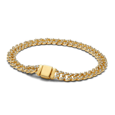 Pave Cuban Armband | Gold