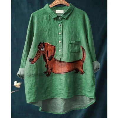 Cora - Künstlerisches Hundillustration T-Shirt