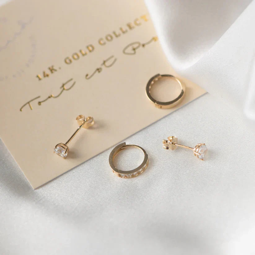 Dara Brillane Ohrringe Set | Gold