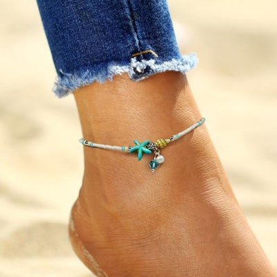 Stern- und Muschel-Armband mit Natursteinen