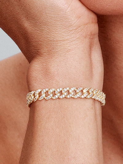 Pave Cuban Armband | Gold
