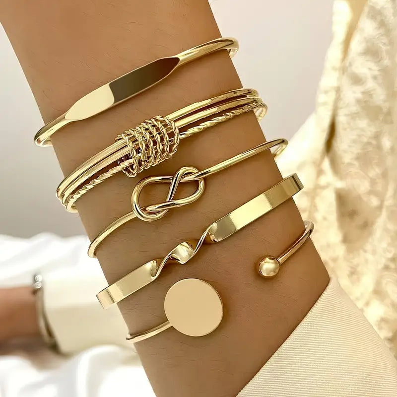 Geknotetes Eleganz-Armband-Set | Gold