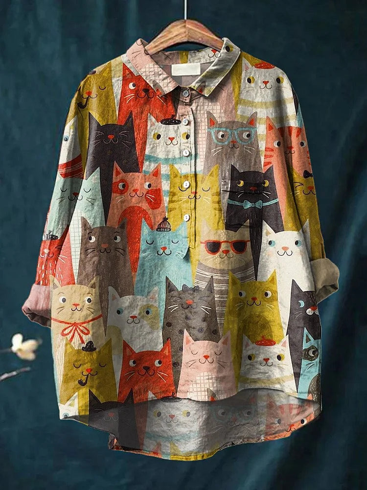 Lucy - Einzigartiges Katzenillustration T-Shirt