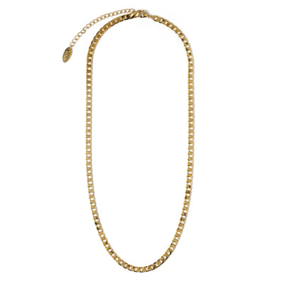 Flache Link-Ankerkette Halskette | Gold
