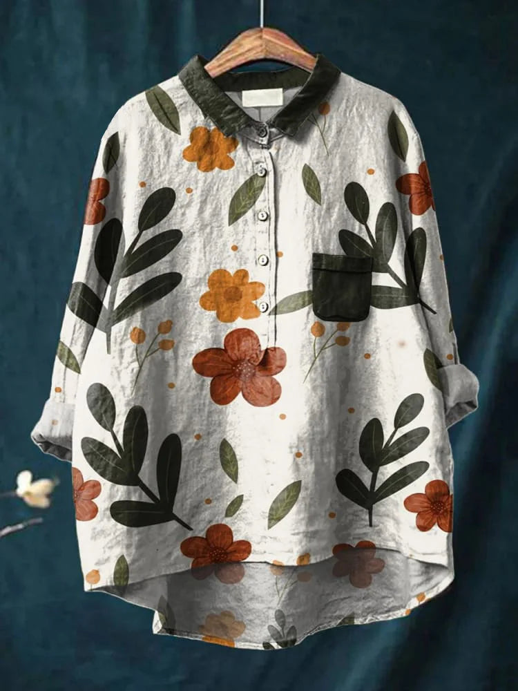 Layla - Natur-inspiriertes Pflanzenkunst-Shirt