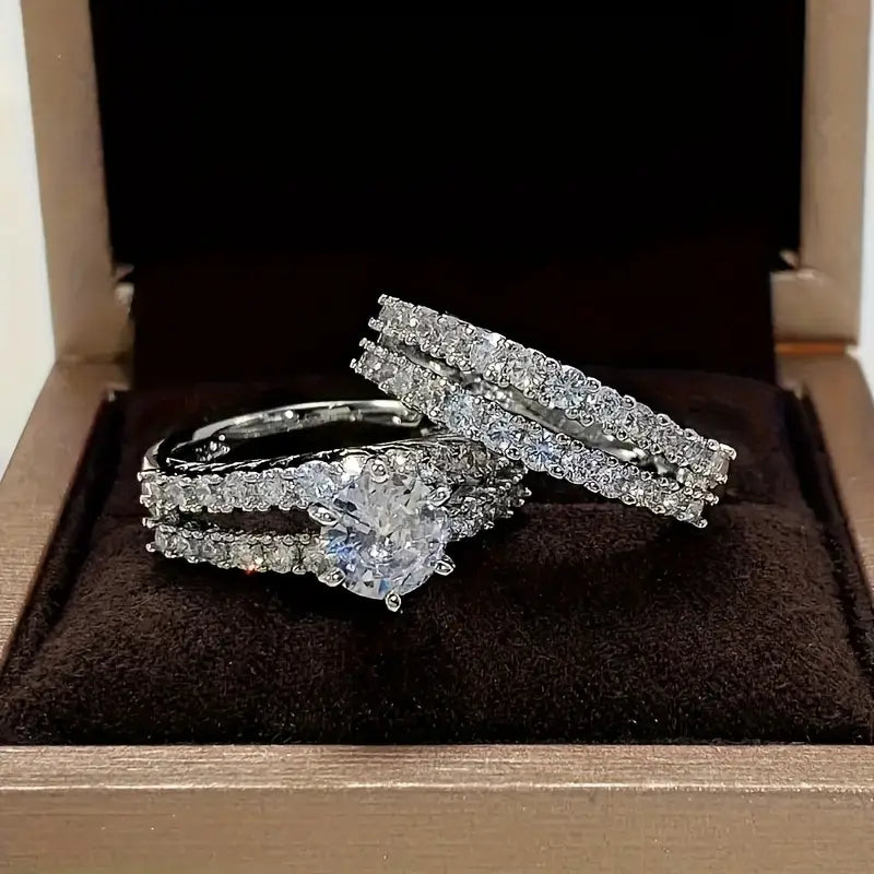 Ewiges Strahlen Ring Set | Gold