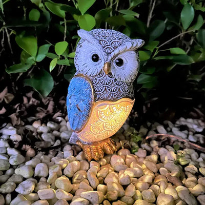 Solar-Eulenlampe aus Harz