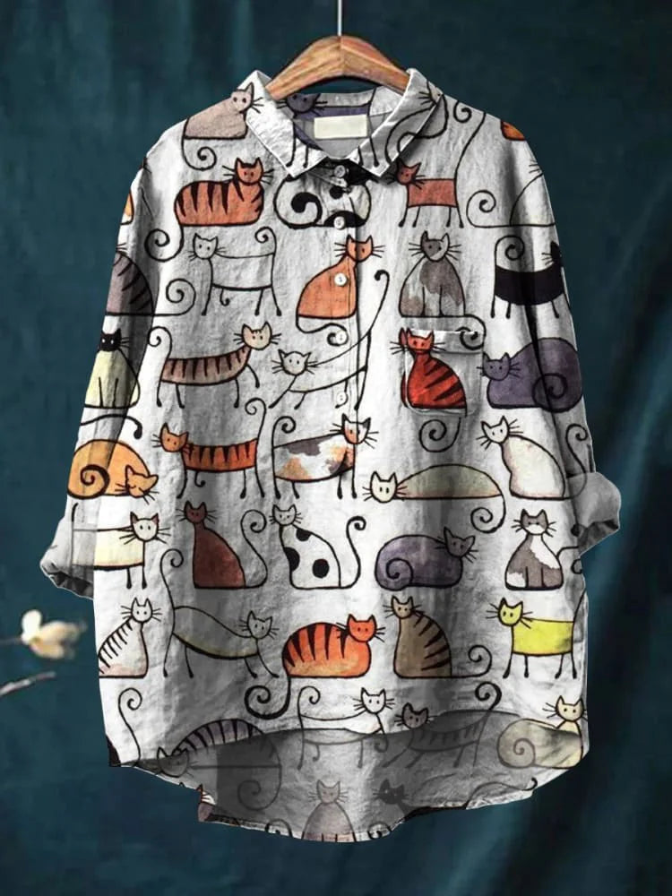Addison - Kreatives Katzenkunst T-Shirt