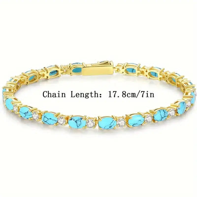 Natürliche Türkissteinarmband | Gold
