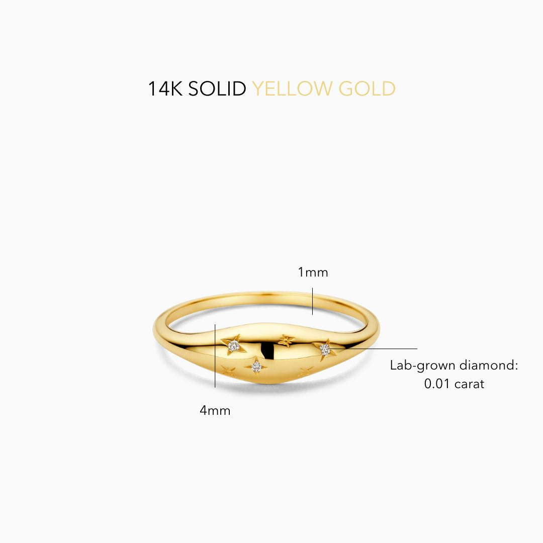 Diamantkuppelring | Gold