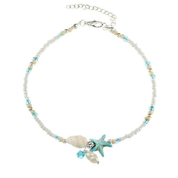 Stern- und Muschel-Armband mit Natursteinen