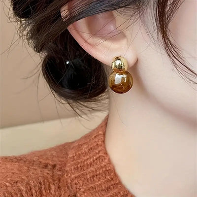 Aurélie Amber Tropfenohrringe | Gold