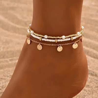 Küstenzauber 3-teiliges Schicht-Armreif-Set | Gold