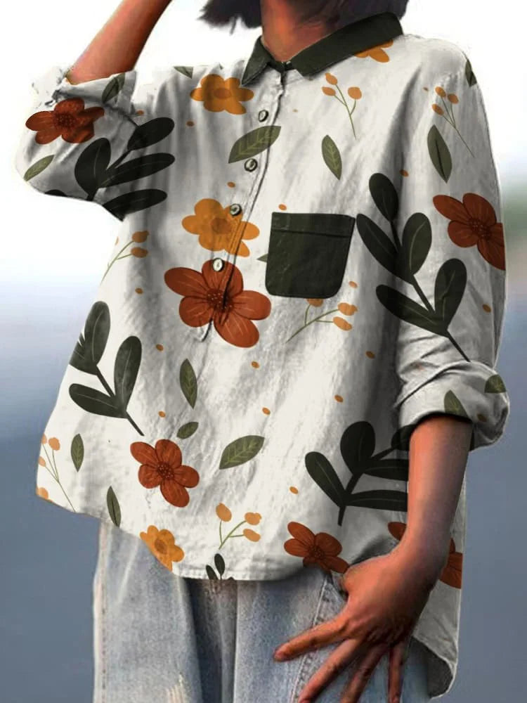 Layla - Natur-inspiriertes Pflanzenkunst-Shirt