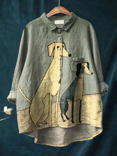 Clara - Künstlerisches Hundedruck-Shirt