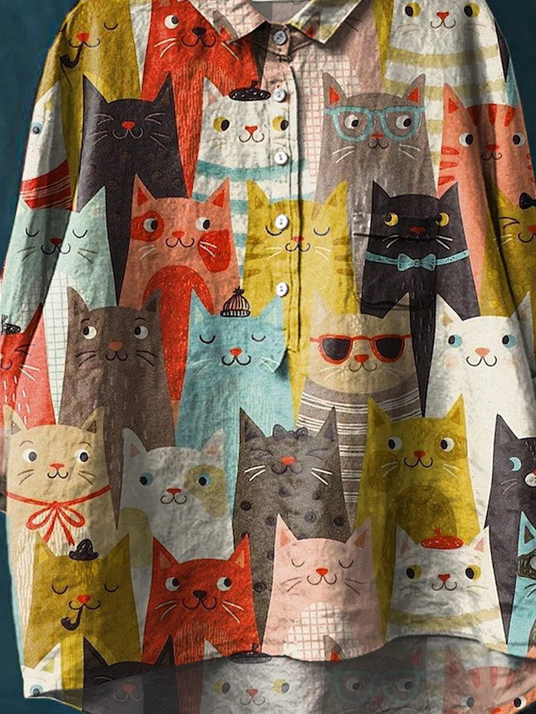 Lucy - Einzigartiges Katzenillustration T-Shirt