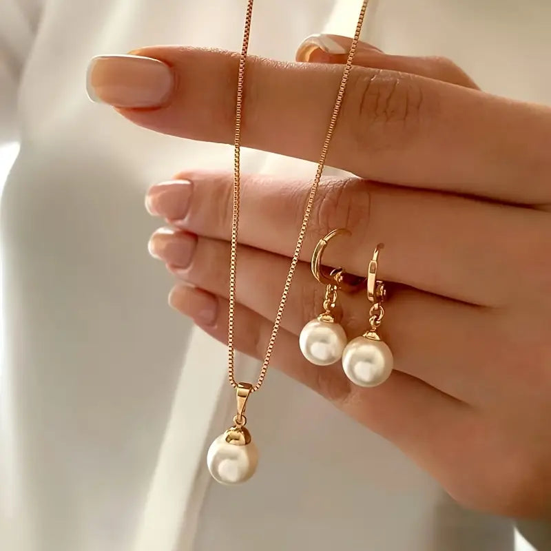 Goldene Grace Perlen Schmuckset | Gold