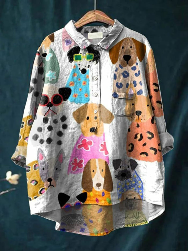 Amelia - Vintage-inspiriertes Hundekunst-T-Shirt