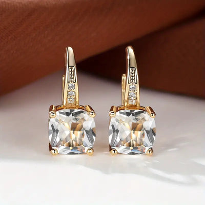 Mystische Stein-Hoop-Ohrringe | Gold