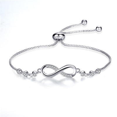 Verstellbares Unendlichkeit-Armband in Silber