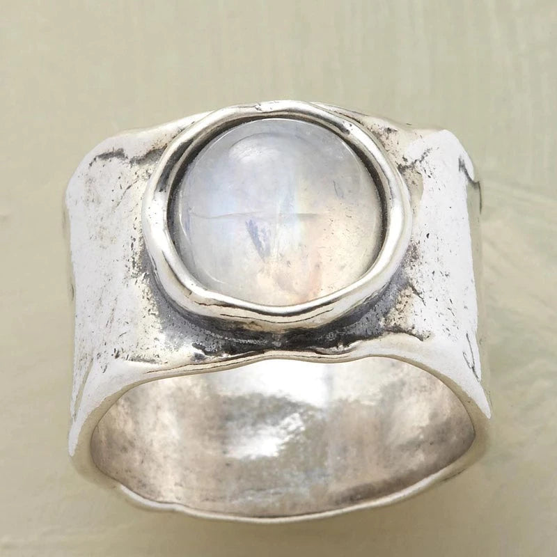Silber Mondsteinring
