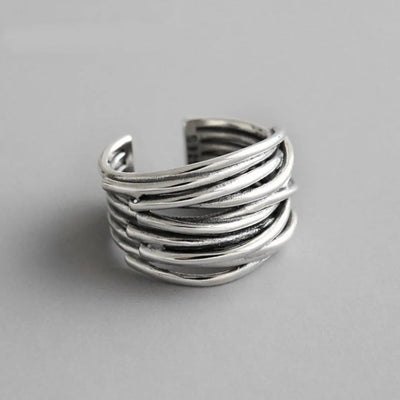 Verstellbarer Silber-Layer-Ring