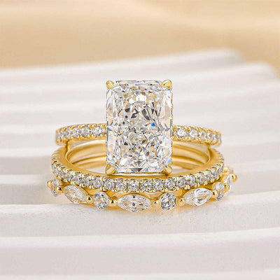 Jaily 3-teiliges Hochzeitsring-Set | Gold