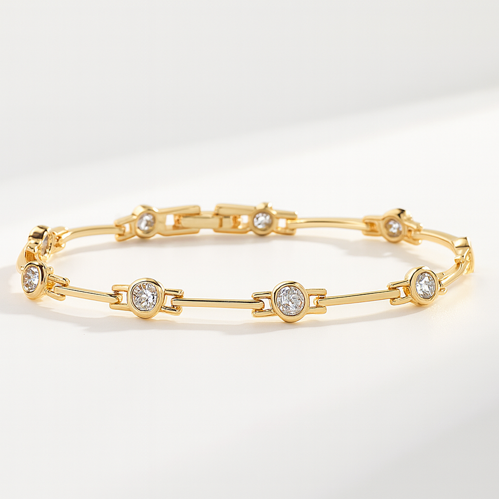 Elegantes Armband mit Zirkonias in Gold