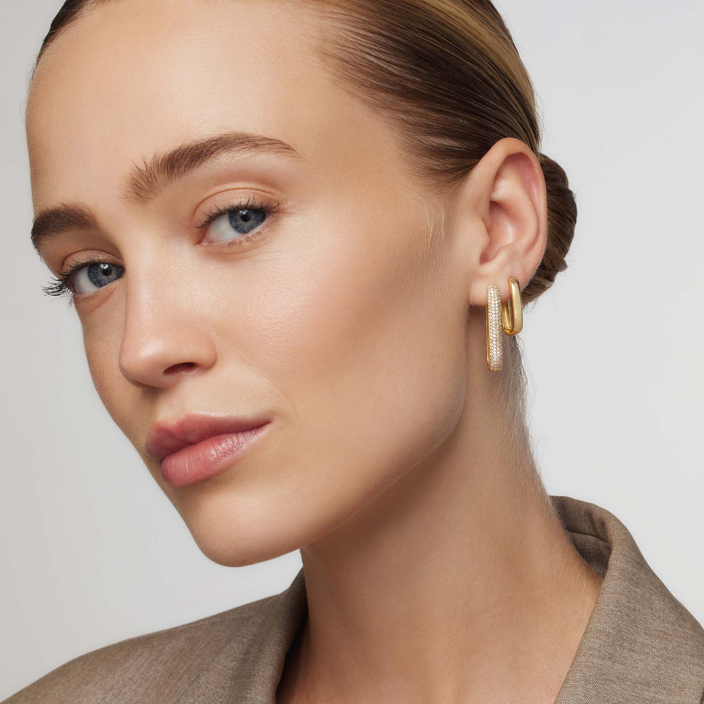 Große Icon Pavé Creolen | Gold