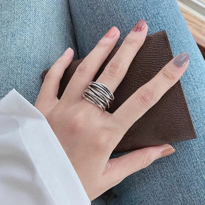 Verstellbarer Silber-Layer-Ring