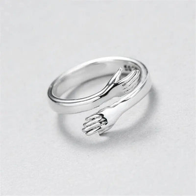 Silberner verstellbarer Hug-Ring