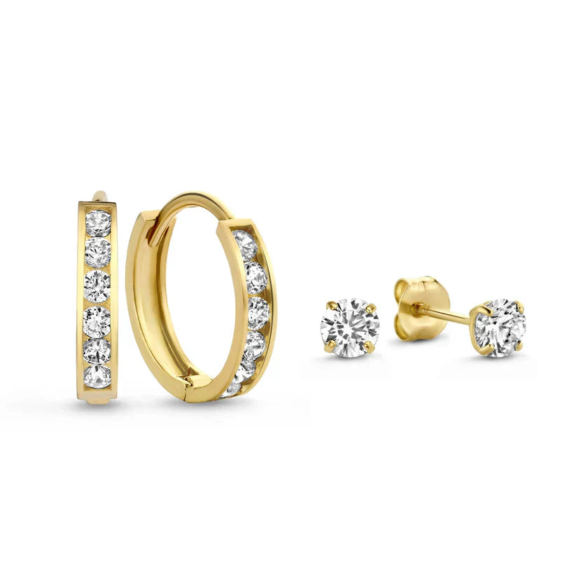 Dara Brillane Ohrringe Set | Gold