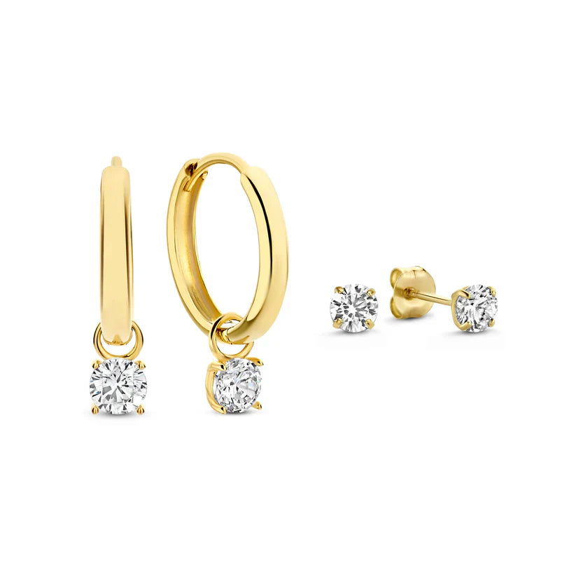 Larmes de Lune Stein Ohrringe Set | Gold