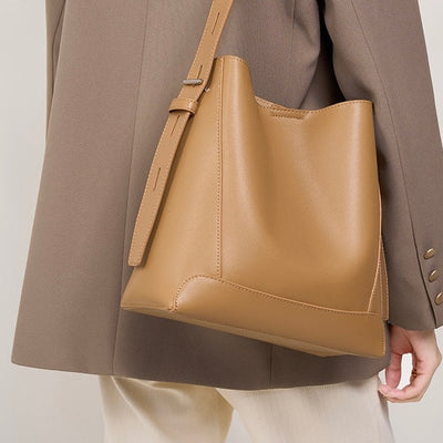 Echte Leder Crossbody & Schulter Oversized Bucket Bag