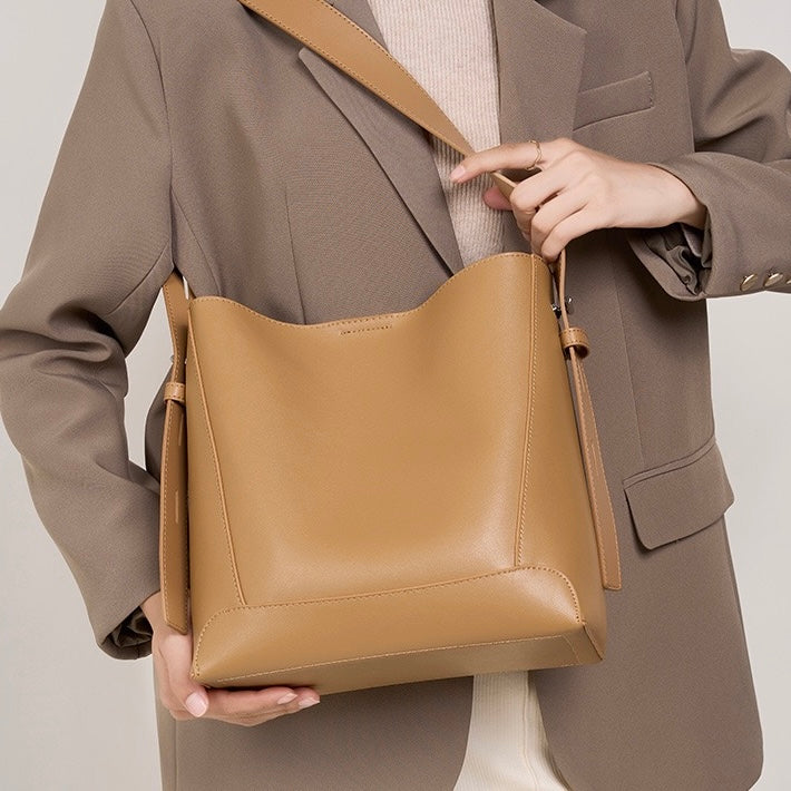 Echte Leder Crossbody & Schulter Oversized Bucket Bag