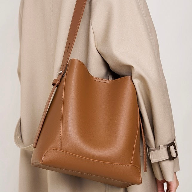 Echte Leder Crossbody & Schulter Oversized Bucket Bag