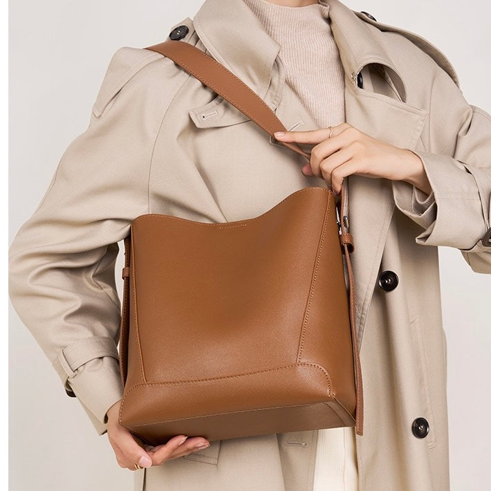 Echte Leder Crossbody & Schulter Oversized Bucket Bag