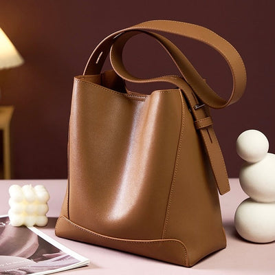 Echte Leder Crossbody & Schulter Oversized Bucket Bag