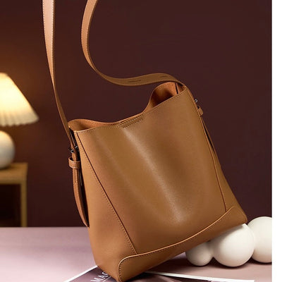 Echte Leder Crossbody & Schulter Oversized Bucket Bag