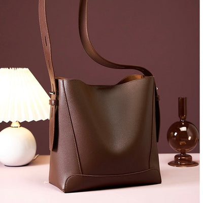Echte Leder Crossbody & Schulter Oversized Bucket Bag