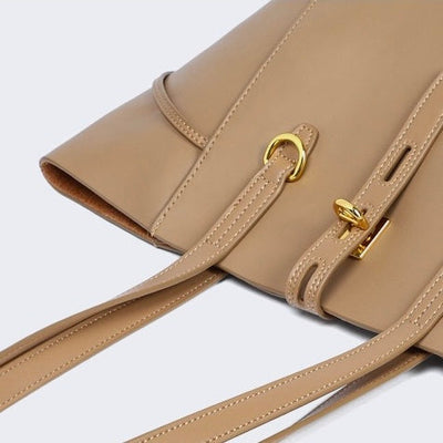 Echte Leder Vintage Schloss Schnalle Tote Bag
