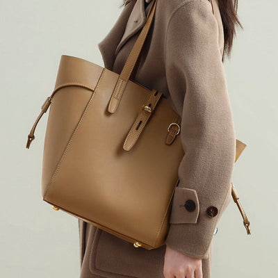 Echte Leder Vintage Schloss Schnalle Tote Bag