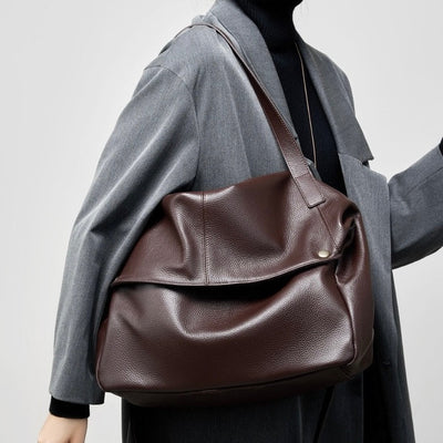Retro Echtes Leder Weiche Minimalistische Tragetasche
