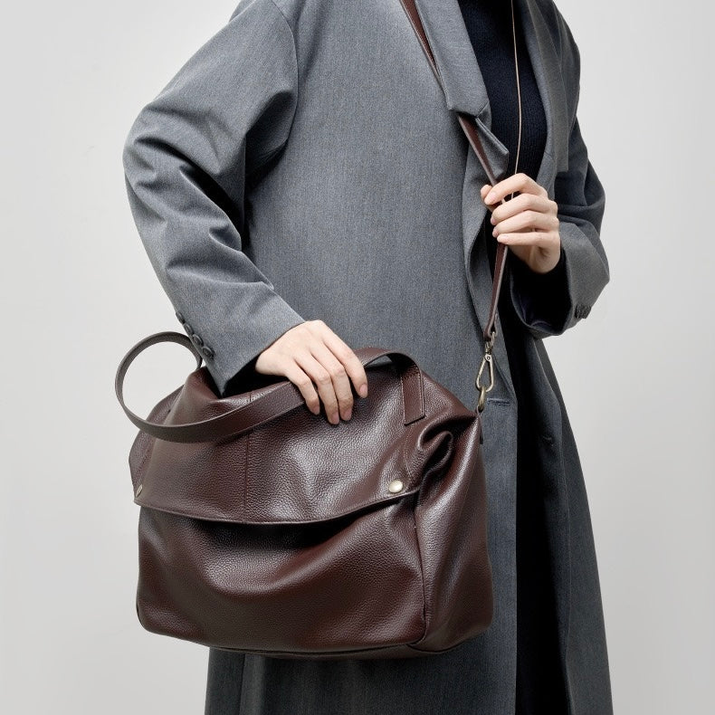 Retro Echtes Leder Weiche Minimalistische Tragetasche