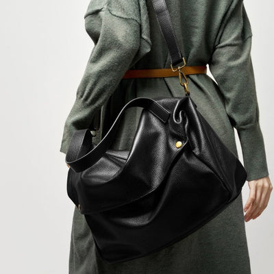 Retro Echtes Leder Weiche Minimalistische Tragetasche