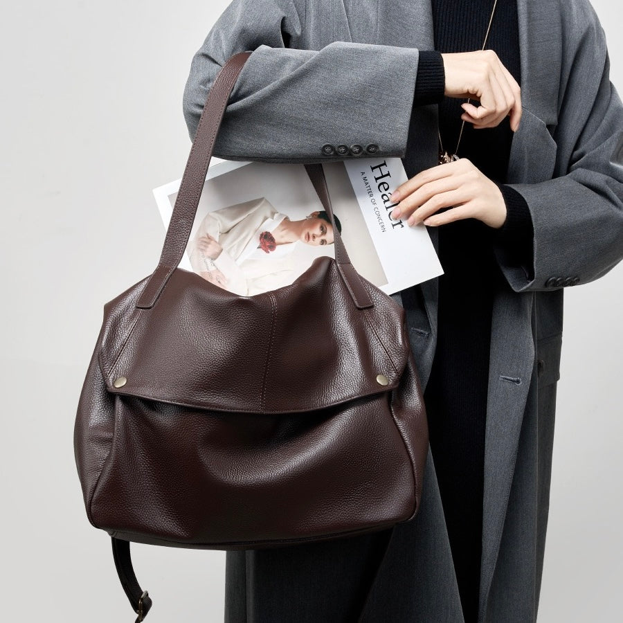 Retro Echtes Leder Weiche Minimalistische Tragetasche