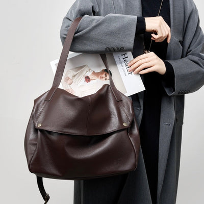 Retro Echtes Leder Weiche Minimalistische Tragetasche