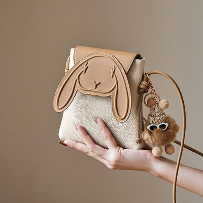 Hase Echtes Leder Mini Crossbody Handytasche