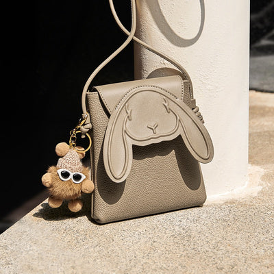 Hase Echtes Leder Mini Crossbody Handytasche