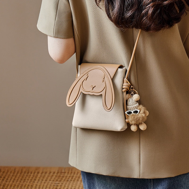 Hase Echtes Leder Mini Crossbody Handytasche